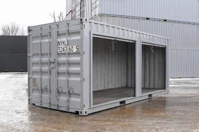 Contenedor de Almacenamiento de 20 Pies con Puertas Enrollables Laterales